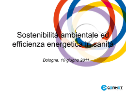 Sostenibilit&agrave; ambientale ed efficienza energetica in Sanit&agrave;