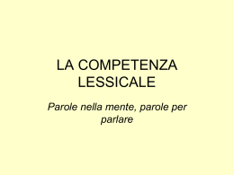 La competenza lessicale