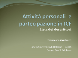 Attività personali e partecipazione in ICF