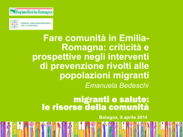 criticit&agrave; e prospettive negli interventi di - Salute Emilia