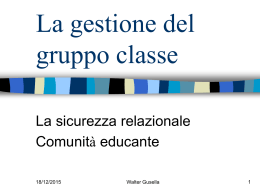 La sicurezza relazionale