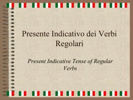 Present Indicative Tense of Regular Verbs