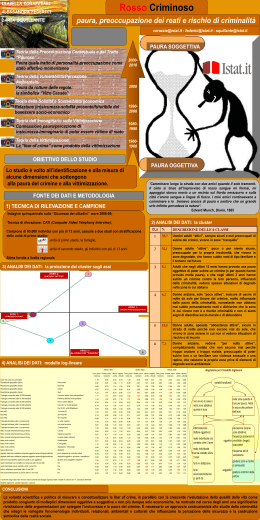 paura, preoccupazione dei reati e rischio di criminalit&agrave;