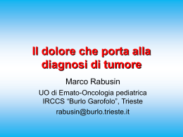 Il dolore che porta alla diagnosi di tumore