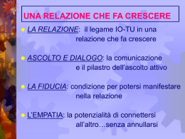 UNA RELAZIONE CHE FA CRESCERE