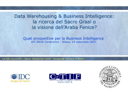 Data Warehousing & Business Intelligence: la ricerca del Sacro