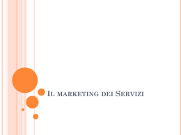 Il marketing dei Servizi - Università degli Studi di Cassino