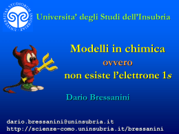 Modelli in Chimica, ovvero non esiste l`elettrone 1s