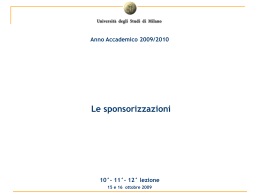 Le sponsorizzazioni