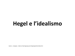 Hegel e l`idealismo