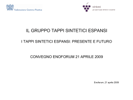requisiti di conformita` del tappo sintetico espanso