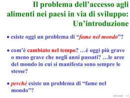 Il problema dell`accesso agli alimenti nei paesi in via di sviluppo: Un