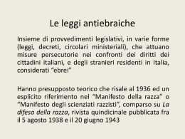 Le leggi antiebraiche