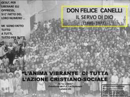 Scheda di presentazione del Servo di Dio don Felice Canelli