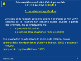 Le relazioni sociali (Capitolo 5)