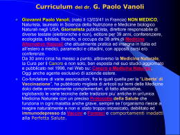 Diapositive x Corso su Cancro e Medicina Naturale