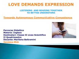 Il progetto Love Demands Expression formato