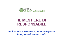 Il mestiere di Responsabile