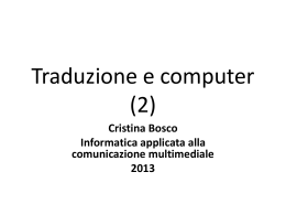 Traduzione e computer - Dipartimento di Informatica