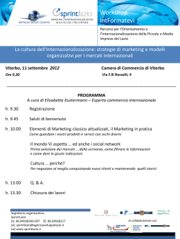 Il programma - Lazio International