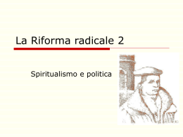 La Riforma radicale II - chiesa battista di Cagliari