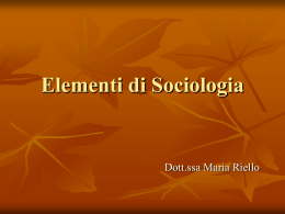 Elementi di Sociologia - Scuola CASH di D´Addio Dario