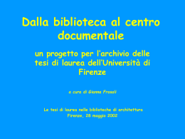 Dalla biblioteca al centro documentale