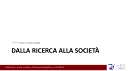 Dalla ricerca alla societ&agrave; - Istituto di Ricerche sulla Popolazione e le