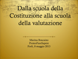 Dalla scuola della Costituzione alla scuola della valutazione
