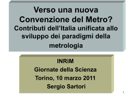 Dalla Convenzione del Metro (1875) ad oggi: evoluzione