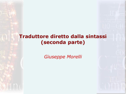Traduttore diretto dalla sintassi (seconda parte)