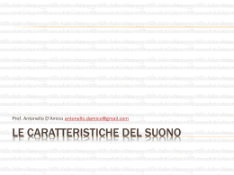 Le caratteristiche del Suono