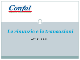 Transazioni Vertenze e Conciliazioni - Confal