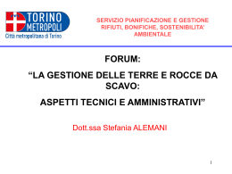 SERVIZIO PIANIFICAZIONE E GESTIONE RIFIUTI, BONIFICHE