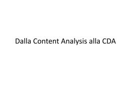 Dal Content Analysis al CDA