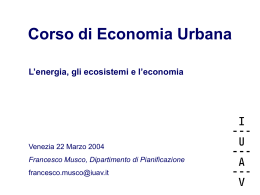 Corso di Economia Urbana - Universit&agrave; Iuav di Venezia