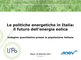 Le politiche energetiche in Italia: il futuro dell`energia eolica