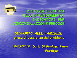 DISTURBI SPECIFICI DELL`APPRENDIMENTO supporto alle famiglie