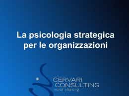 La psicologia strategica per le organizzazioni