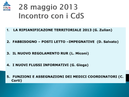 Materiale incontro 28 maggio 2013 Centri di Servizio