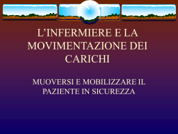 L`INFERMIERE E LA MOVIMENTAZIONE DEI CARICHI