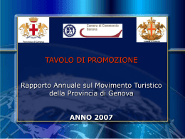 Andamento turismo 2007 in provincia di Genova