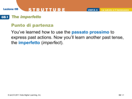 6B.1 The imperfetto