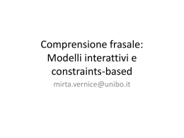 Comprensione frasale Constraints based models