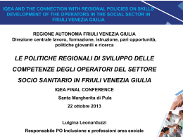 IQEA and the connection with the regional policies on skills