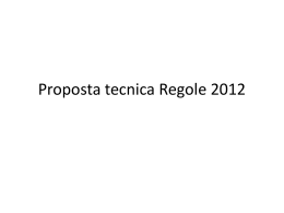 Proposta tecnica Regole 2012