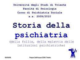 Storia della psichiatria - deistituzionalizzazione