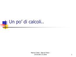 Lezione 1 (Calcoli) - Universita` di Udine