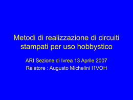 Metodi di realizzazione di circuiti stampati per uso - ARI