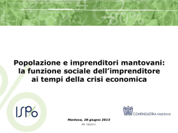 la funzione sociale dell`imprenditore ai tempi della crisi economica